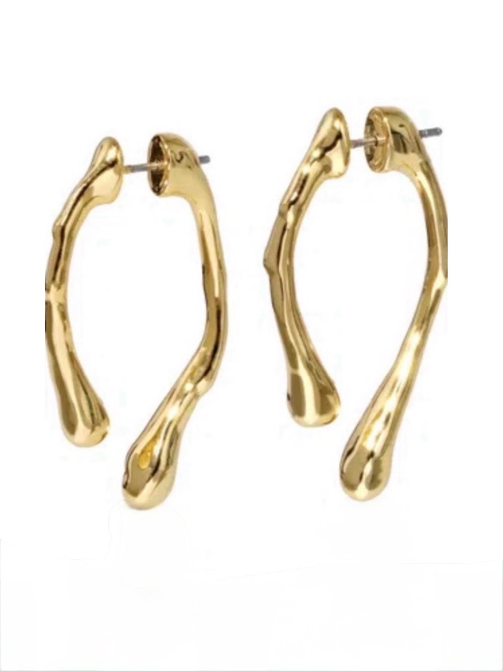 NEW Alexis Bittar Drippy Front Back Post Earrings Gold AU20